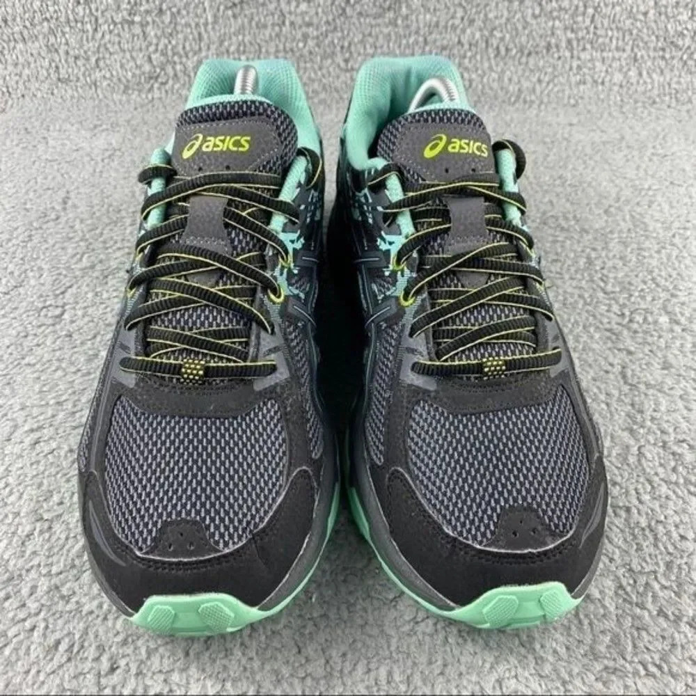 Asics shoes gel-venture 6 Womens 11 Running Sneakers Black Green Lace Up Hiking - Picture 3 of 12